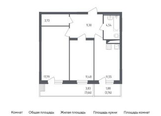 Продам 2-ком. квартиру, 64.1 м2, посёлок Жилино-1, 2-й квартал, 1к1