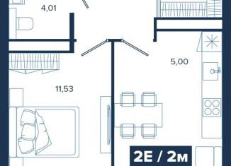 Продаю 1-ком. квартиру, 43.5 м2, Екатеринбург, ЖК Ривер Парк