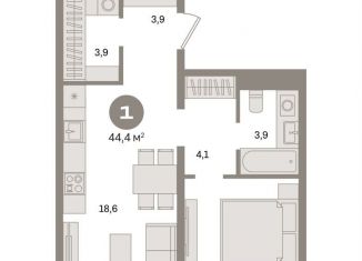 Продается 1-комнатная квартира, 44.4 м2, Москва, Дубининская улица, вл59к2, метро Серпуховская