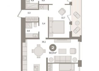 Продается 2-ком. квартира, 92.9 м2, Москва, Дубининская улица, вл59к2, метро Павелецкая