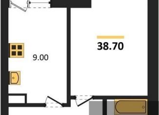 Продажа однокомнатной квартиры, 38.7 м2, Воронеж, ЖК Микрорайон Боровое, улица Фёдора Тютчева, 93/4