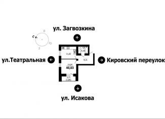 Продажа 1-комнатной квартиры, 40 м2, Берёзовский