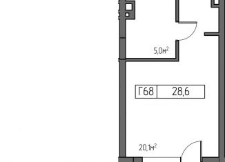 Квартира на продажу студия, 28.6 м2, Зеленоградск