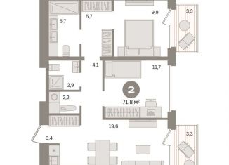 Продается 2-ком. квартира, 71.8 м2, Москва, ЮАО, Дубининская улица, вл59к2