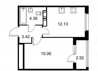 Продажа 1-ком. квартиры, 36.4 м2, Колпино