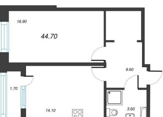 Продается 1-комнатная квартира, 45.9 м2, Санкт-Петербург, метро Василеостровская