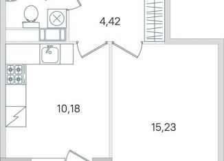 Продается однокомнатная квартира, 35.7 м2, Пушкин