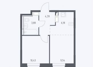 2-ком. квартира на продажу, 34.4 м2, Московская область, жилой комплекс Пятницкие Луга, к2/2