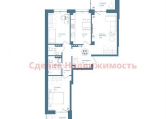 Продажа 3-комнатной квартиры, 79.9 м2, Красноярск, Свердловский район, Свердловская улица, 6Е