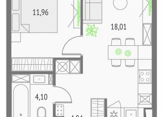 1-ком. квартира на продажу, 38.9 м2, Москва, метро Дмитровская