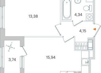 Продаю 1-комнатную квартиру, 39.7 м2, Пушкин