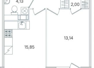 Продается 1-комнатная квартира, 40.8 м2, Пушкин