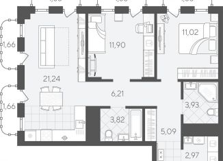 Продажа 2-ком. квартиры, 74.5 м2, Тюмень, улица Вадима Бованенко, 11