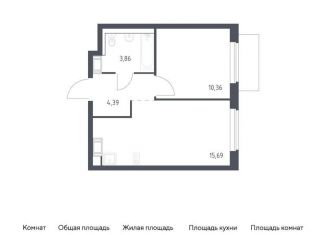 Продажа 1-ком. квартиры, 34.3 м2, Ленинградская область, жилой комплекс Квартал Торики, к1.1