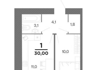 Однокомнатная квартира на продажу, 30 м2, Рязанская область