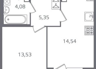 Продам 1-комнатную квартиру, 39.1 м2, Санкт-Петербург, метро Лесная