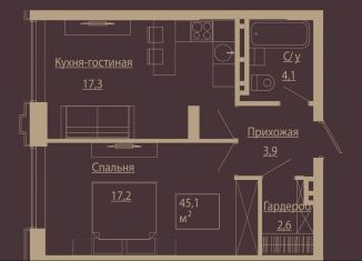 Продажа 2-ком. квартиры, 45.1 м2, Новосибирск, улица Чаплыгина, 54, метро Площадь Ленина