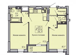 Продаю 2-комнатную квартиру, 54.7 м2, Волгоград, Кировский район