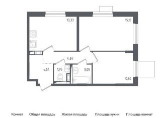 Продаю 2-ком. квартиру, 53.5 м2, Московская область, жилой комплекс Пятницкие Луга, к1/2