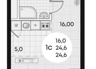 Продается квартира студия, 24.6 м2, посёлок городского типа Яблоновский