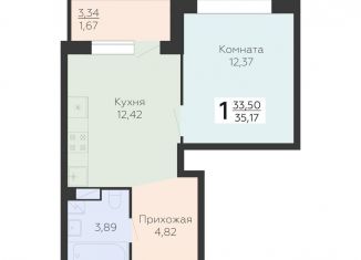 Продается 1-ком. квартира, 35.2 м2, Воронеж, Коминтерновский район, Электросигнальная улица, 9Ак2