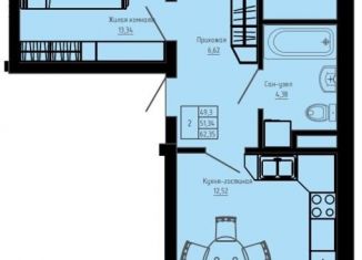 Продам 2-комнатную квартиру, 62.4 м2, Ленинградская область, Железнодорожная улица, 41к1