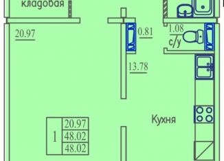 1-ком. квартира на продажу, 48 м2, Новосибирская область, Плющихинская улица, 6