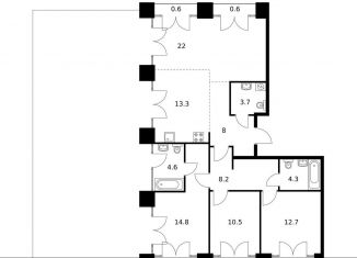 Продам трехкомнатную квартиру, 133.2 м2, Санкт-Петербург, Адмиралтейский район, жилой комплекс Лермонтовский 54, к 2.1