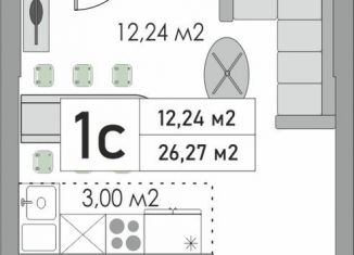 Продажа 1-комнатной квартиры, 26.3 м2, Оренбург, жилой комплекс Металлист, 7