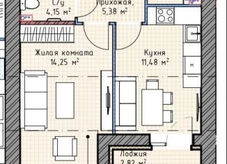 Продается однокомнатная квартира, 39.8 м2, Киров, Полевая улица, 6