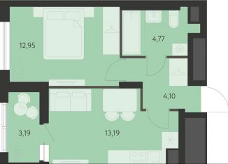 Продается 1-комнатная квартира, 36.6 м2, Свердловская область