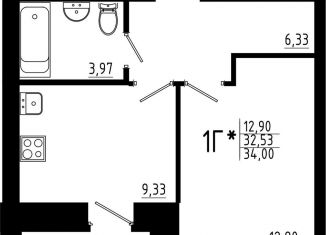 Продам 1-комнатную квартиру, 34 м2, Татарстан, жилой комплекс Притяжение, 2