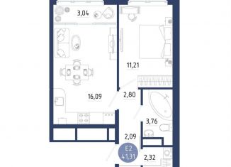 Продажа 1-комнатной квартиры, 41.3 м2, село Дядьково