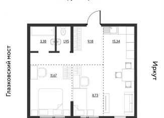 Продам 2-ком. квартиру, 50.3 м2, Иркутск, Свердловский округ