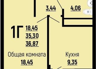 Продам 1-ком. квартиру, 36.9 м2, Краснодар, Заполярная улица, 39к7