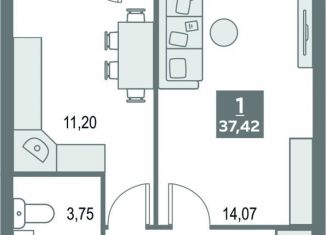 Продаю 1-ком. квартиру, 37.4 м2, Кировская область, улица Рудницкого, 14