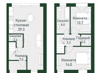 Продам 2-комнатную квартиру, 74.7 м2, посёлок Западный, Спортивная улица, 20