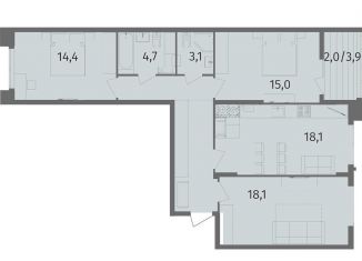 Продажа 3-комнатной квартиры, 89.4 м2, Калининградская область, улица Маршала Борзова, 109