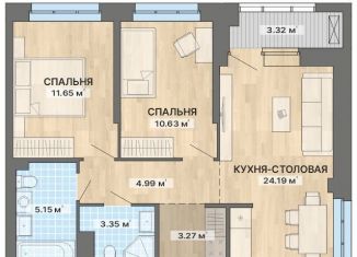 Продам двухкомнатную квартиру, 66.6 м2, Екатеринбург, метро Чкаловская