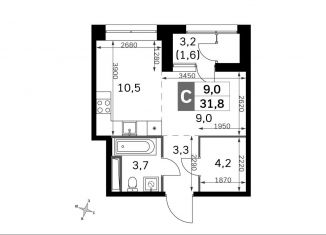 Квартира на продажу студия, 32.3 м2, Москва, метро Тушинская