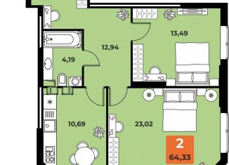 Продам 2-комнатную квартиру, 64.3 м2, Самара, метро Советская