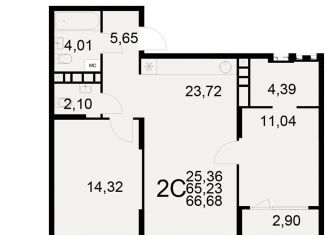 Продается двухкомнатная квартира, 66.7 м2, Рязань, Московский район