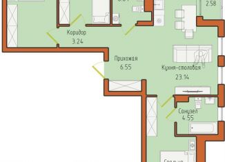 Продаю 3-комнатную квартиру, 87.1 м2, Светлогорск