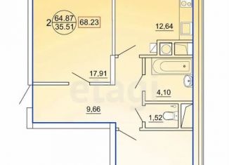 Продается 2-комнатная квартира, 68.2 м2, Тверь, бульвар Гусева, 61