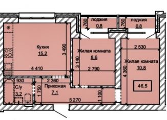 Продаю двухкомнатную квартиру, 46.5 м2, Барнаул, Центральный район