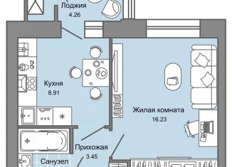 Продаю однокомнатную квартиру, 35 м2, Ульяновск, жилой комплекс Дивный Сад, 9, ЖК Дивный Сад