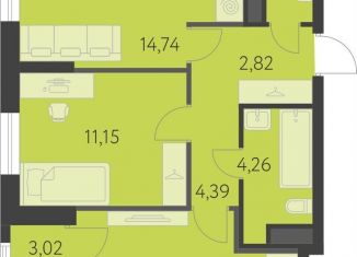 Продается 2-ком. квартира, 55.6 м2, Екатеринбург, метро Чкаловская