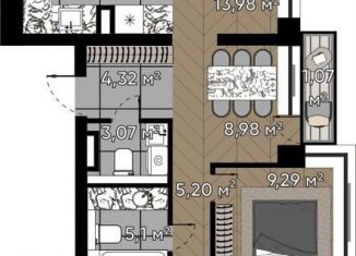 Продам 5-комнатную квартиру, 97.1 м2, Москва, улица Берзарина, 37, метро Щукинская