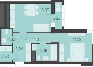 Продажа 1-комнатной квартиры, 42.4 м2, Екатеринбург, метро Чкаловская