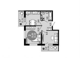 Продается 2-комнатная квартира, 42.2 м2, Сочи